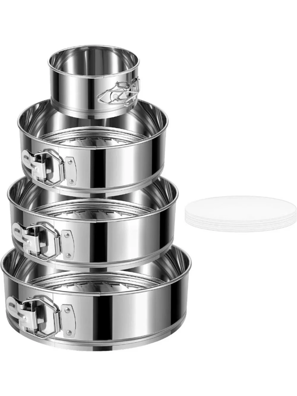 Springform Pan Set - 4/7/9/10 Inch, Removable Bottom, Durable Stainless Steel